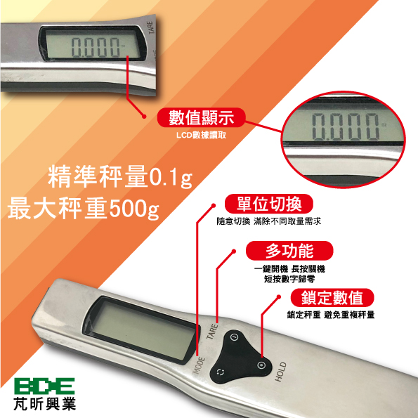 湯匙型電子秤DSS-500 - 產品介紹| 芃昕衡器科技有限公司｜磅秤、電子秤